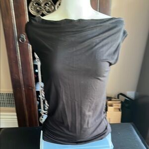 Vince black Fitted Cap Sleeve Blouse